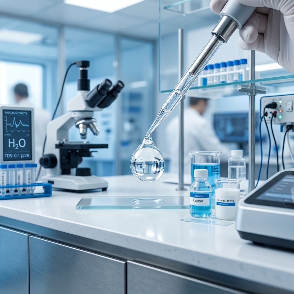 Analyse scientifique de la pureté de l'eau Crystal Score